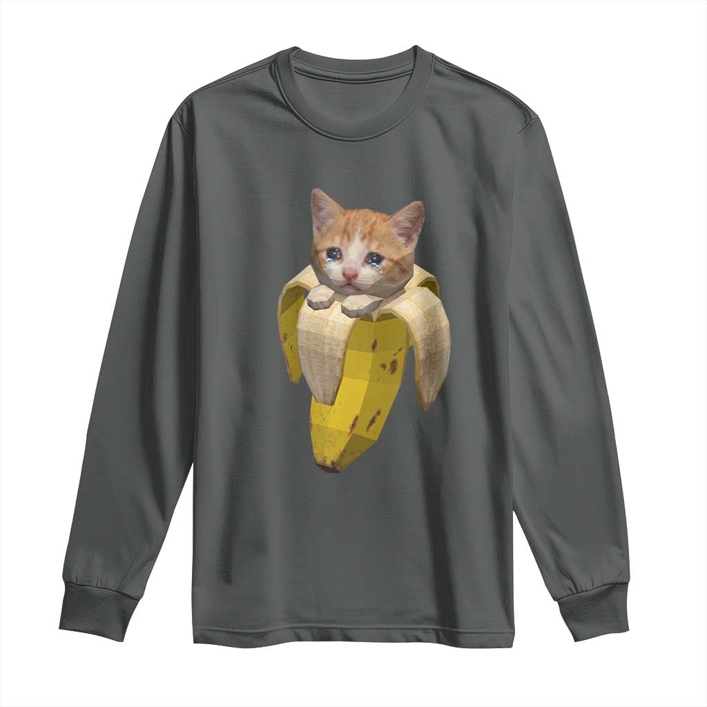 Funny Bananacat Meme Lover Long Sleeve Shirt Cute Kitty Banana Costume