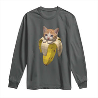Funny Bananacat Meme Lover Long Sleeve Shirt Cute Kitty Banana Costume