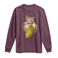 Funny Bananacat Meme Lover Long Sleeve Shirt Cute Kitty Banana Costume
