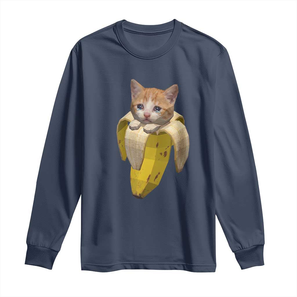 Funny Bananacat Meme Lover Long Sleeve Shirt Cute Kitty Banana Costume