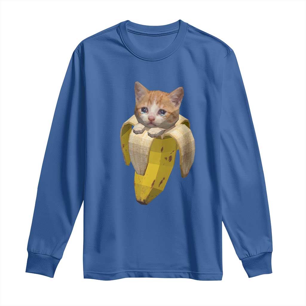 Funny Bananacat Meme Lover Long Sleeve Shirt Cute Kitty Banana Costume