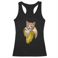 Funny Bananacat Meme Lover Racerback Tank Top Cute Kitty Banana Costume