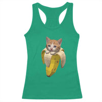Funny Bananacat Meme Lover Racerback Tank Top Cute Kitty Banana Costume