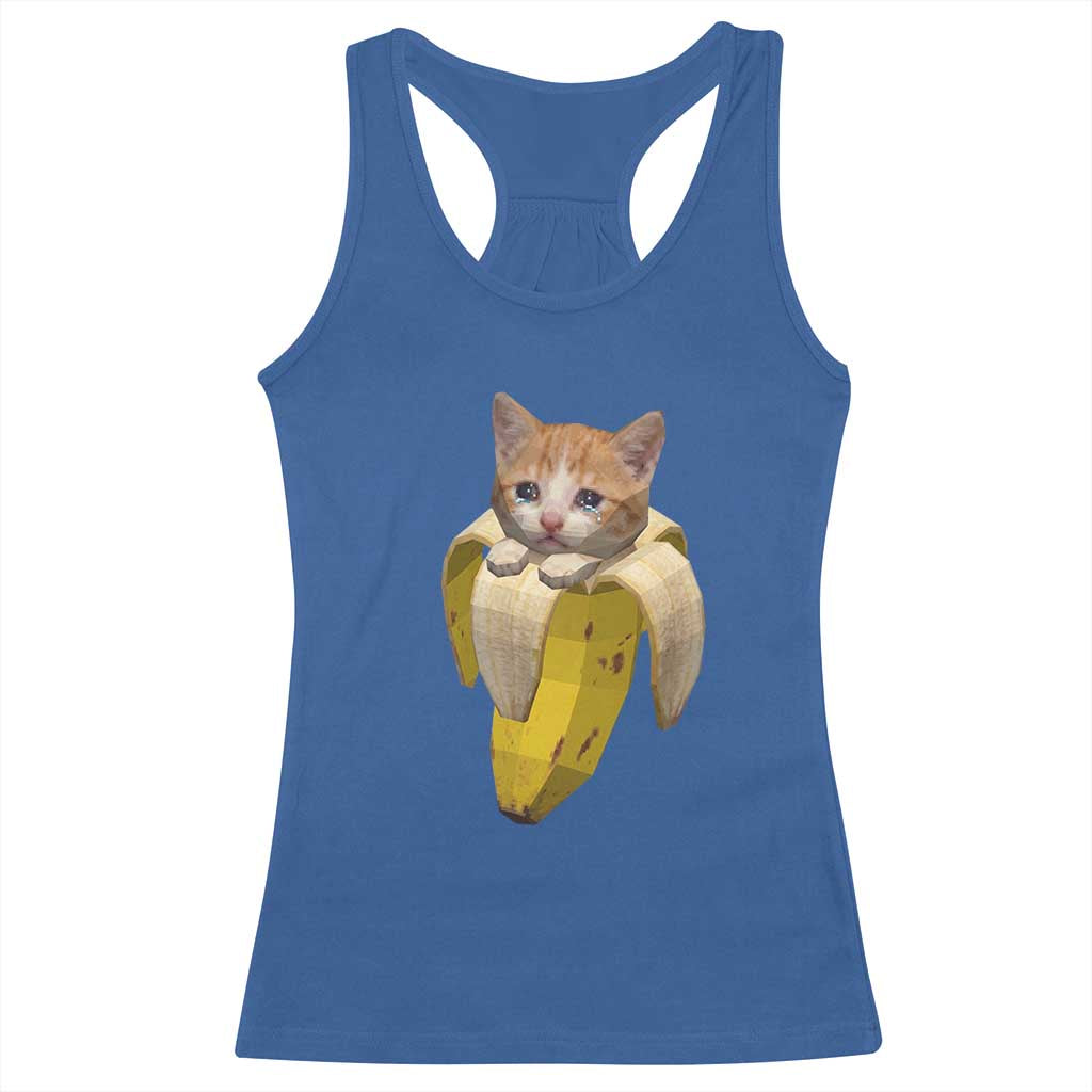 Funny Bananacat Meme Lover Racerback Tank Top Cute Kitty Banana Costume