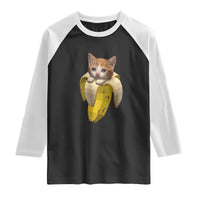 Funny Bananacat Meme Lover Raglan Shirt Cute Kitty Banana Costume