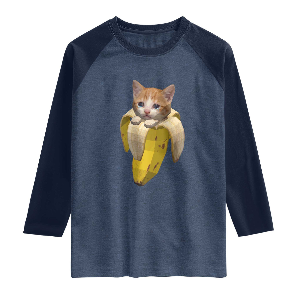 Funny Bananacat Meme Lover Raglan Shirt Cute Kitty Banana Costume