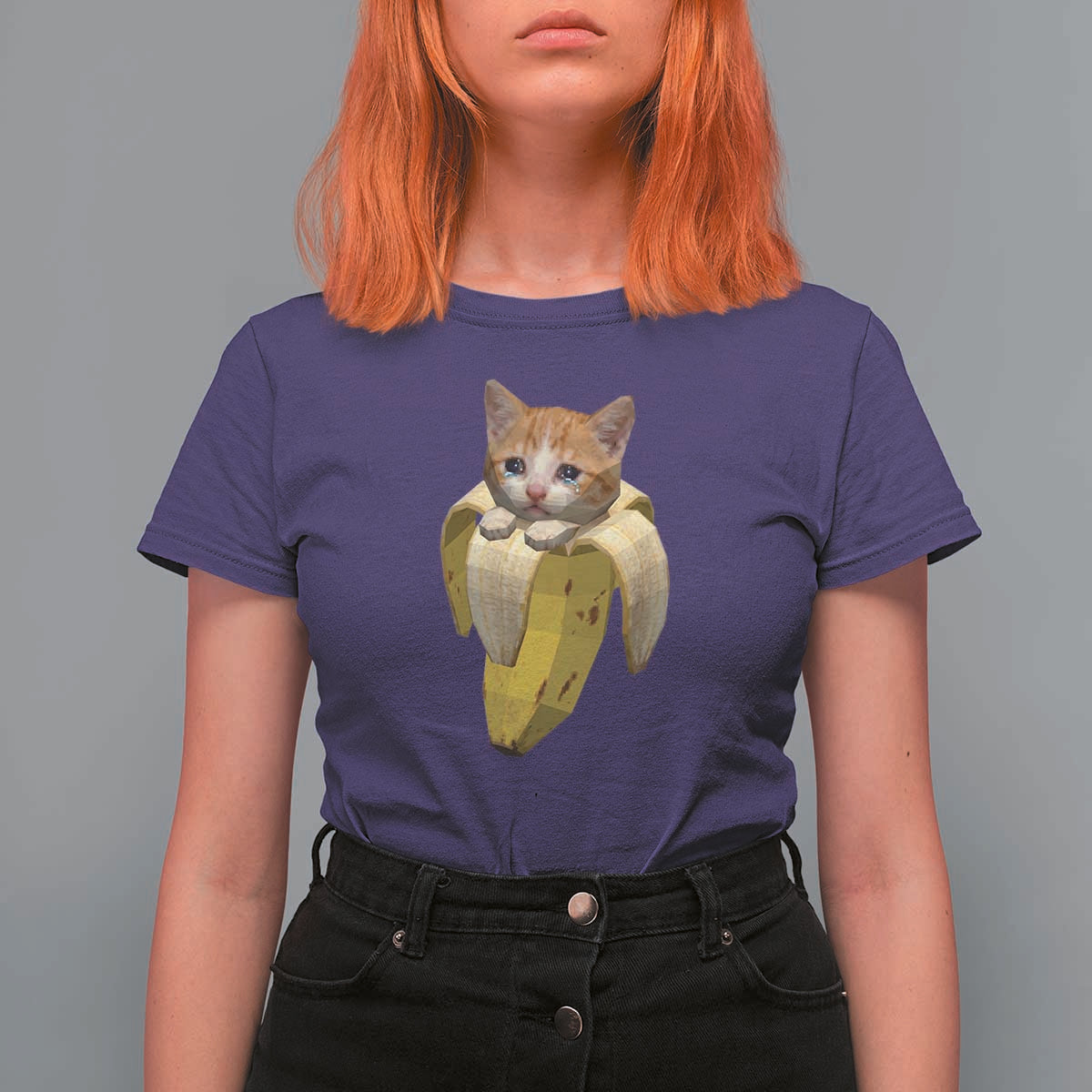Funny Bananacat Meme Lover T Shirt For Women Cute Kitty Banana Costume