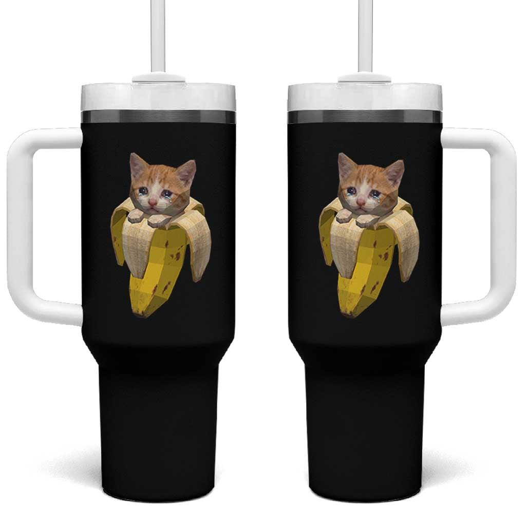 Funny Bananacat Meme Lover Tumbler With Handle Cute Kitty Banana Costume