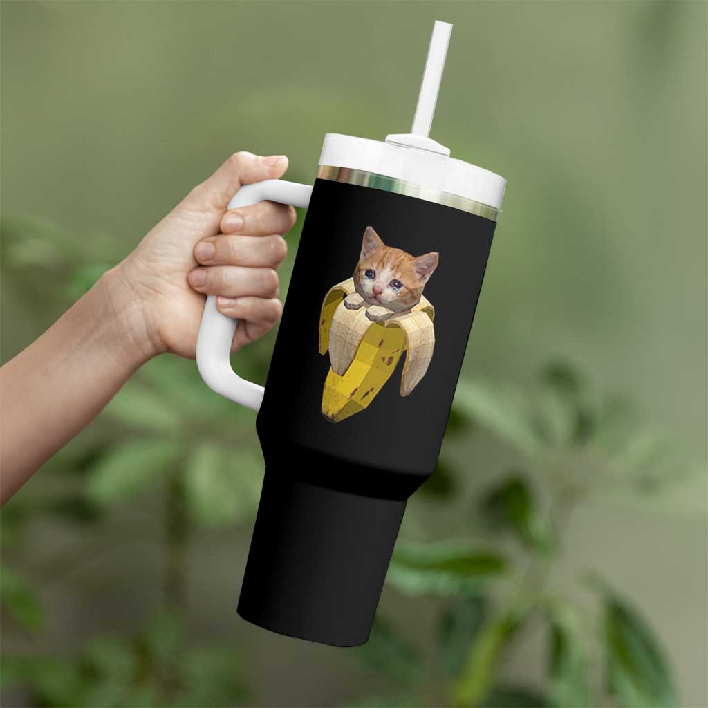 Funny Bananacat Meme Lover Tumbler With Handle Cute Kitty Banana Costume