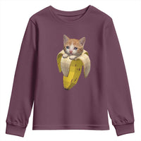Funny Bananacat Meme Lover Youth Sweatshirt Cute Kitty Banana Costume
