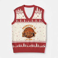 Personalized Basketball Daddy V-Neck Knit Sweater Vest Custom Number First Time Dad Pregnancy Announcement