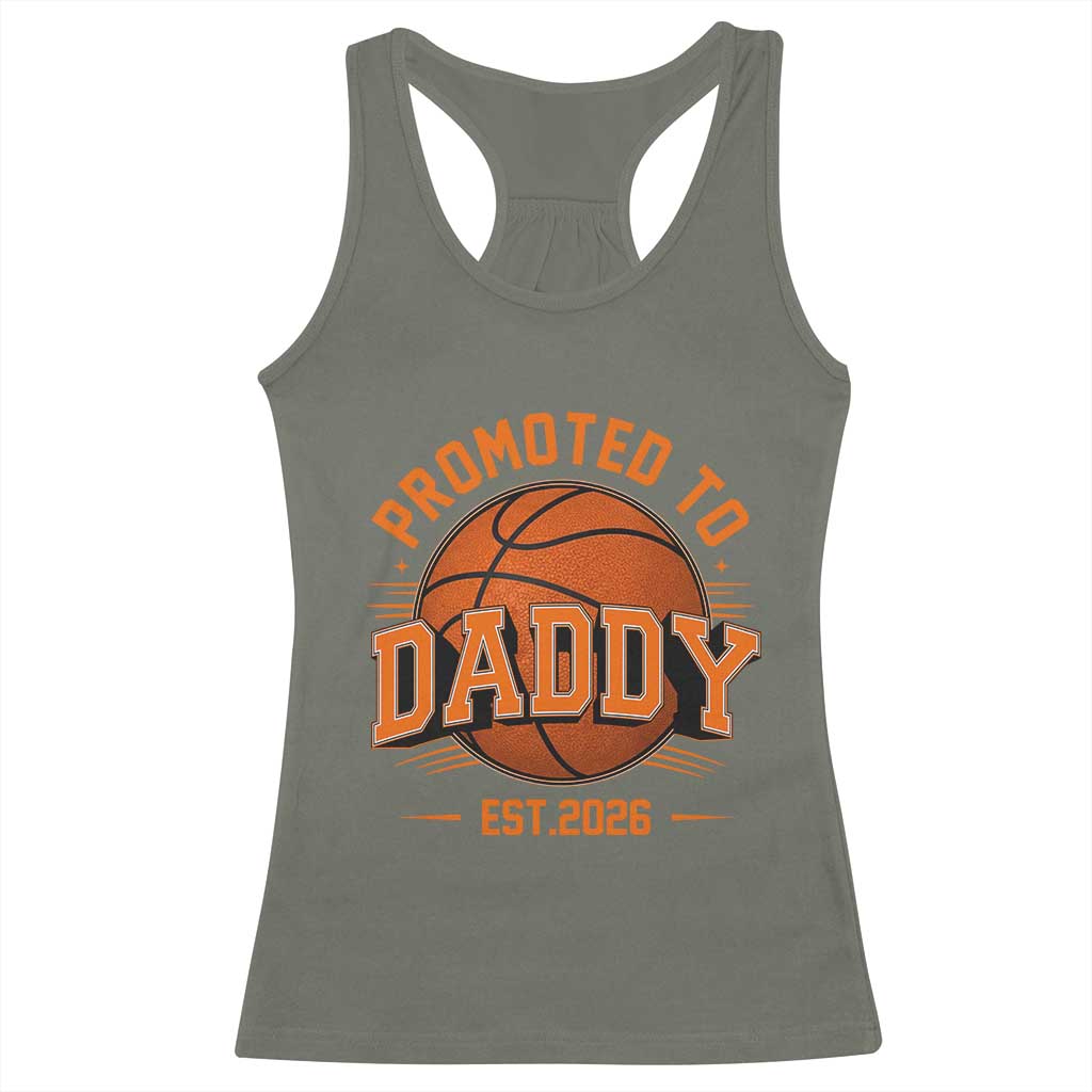 Personalized Basketball Daddy Racerback Tank Top Custom Number First Time Dad Pregnancy Announcement