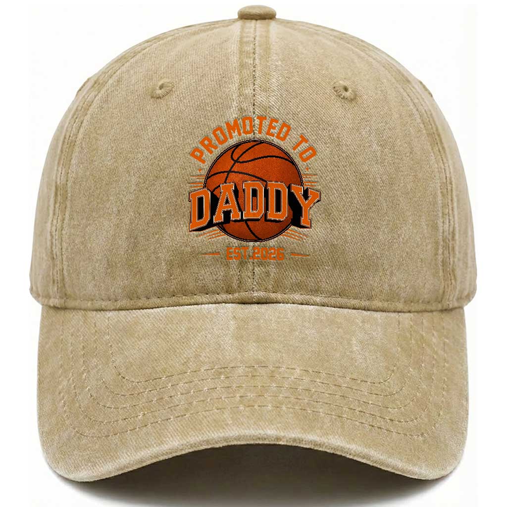 Personalized Basketball Daddy Washed Cotton Baseball Cap Custom Number First Time Dad Pregnancy Announcement