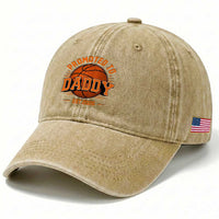 Personalized Basketball Daddy Washed Cotton Baseball Cap Custom Number First Time Dad Pregnancy Announcement