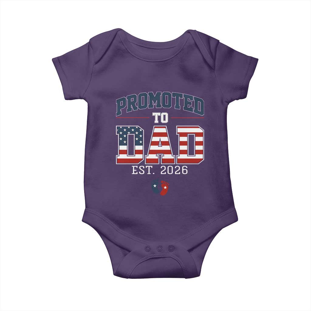Promoted To Dad Est 2026 American Flag Baby Onesie Patriotic New Dad Gift