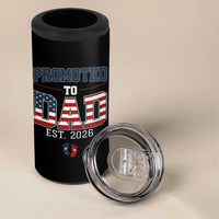 Promoted To Dad Est 2026 American Flag 4 in 1 Can Cooler Tumbler Patriotic New Dad Gift
