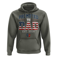 Promoted To Dad Est 2026 American Flag Hoodie Patriotic New Dad Gift