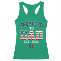 Promoted To Dad Est 2026 American Flag Racerback Tank Top Patriotic New Dad Gift