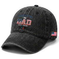 Promoted To Dad Est 2026 American Flag Washed Cotton Baseball Cap Patriotic New Dad Gift
