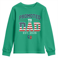 Promoted To Dad Est 2026 American Flag Youth Sweatshirt Patriotic New Dad Gift