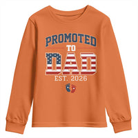 Promoted To Dad Est 2026 American Flag Youth Sweatshirt Patriotic New Dad Gift
