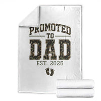 Camouflage Promoted To Dad Est 2026 Throw Blanket Camo Pregnancy Announcement Graphic