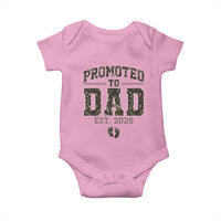 Camouflage Promoted To Dad Est 2026 Baby Onesie Camo Pregnancy Announcement Graphic