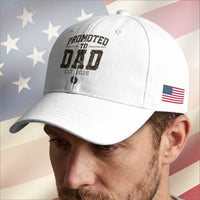 Camouflage Promoted To Dad Est 2026 Baseball Cap Camo Pregnancy Announcement Graphic