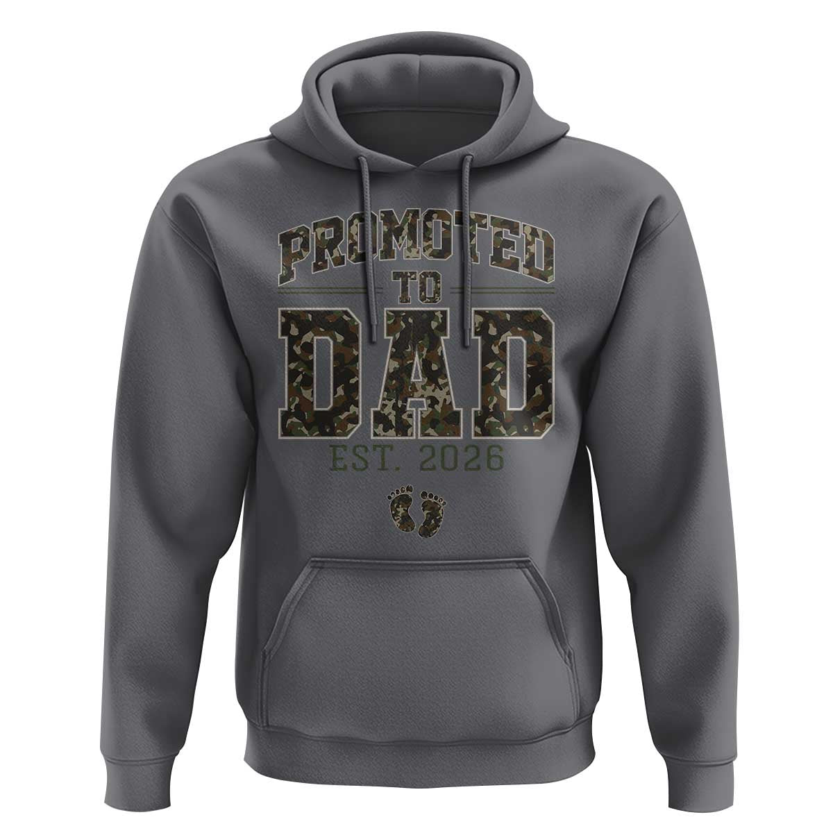 Camouflage Promoted To Dad Est 2026 Hoodie Camo Pregnancy Announcement Graphic