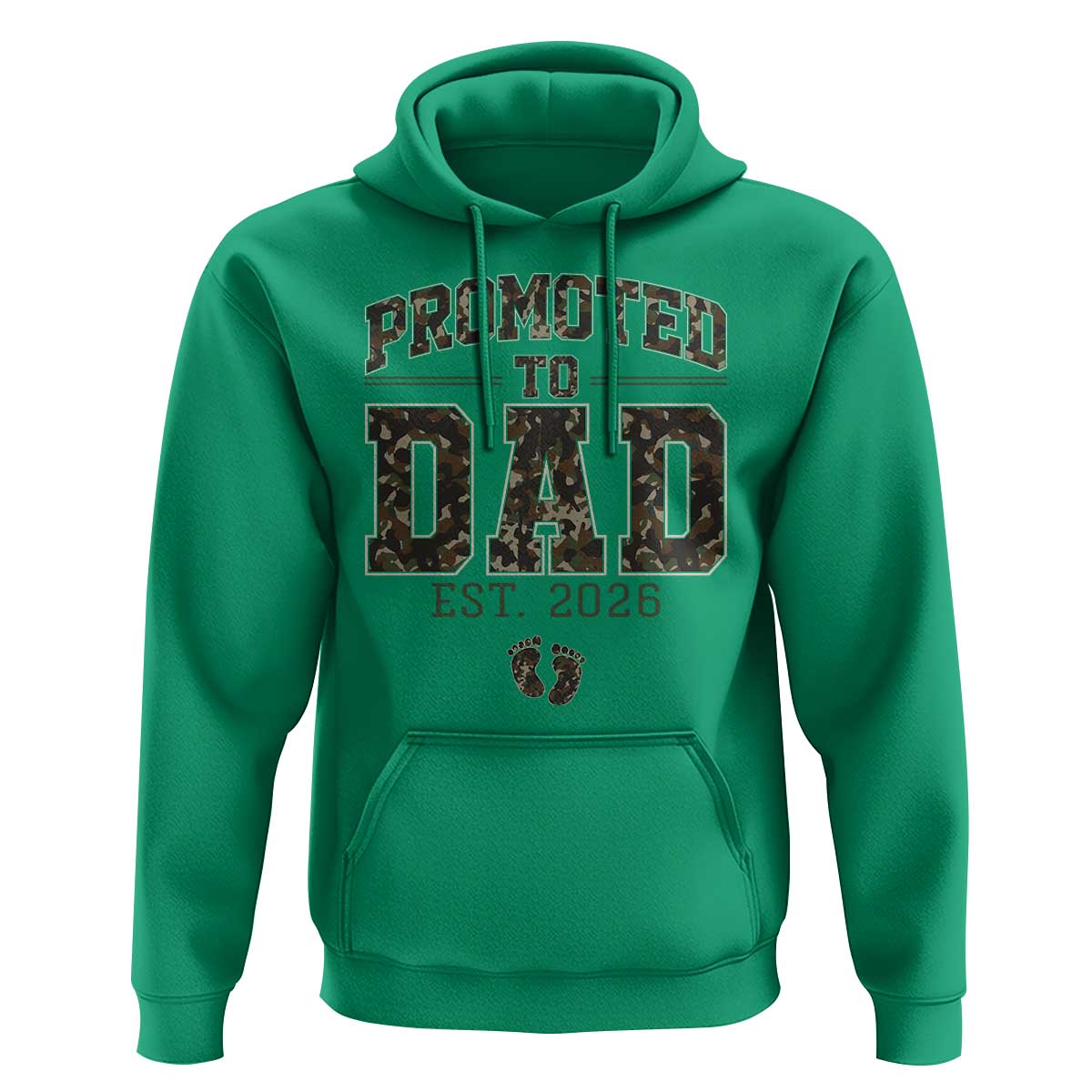 Camouflage Promoted To Dad Est 2026 Hoodie Camo Pregnancy Announcement Graphic