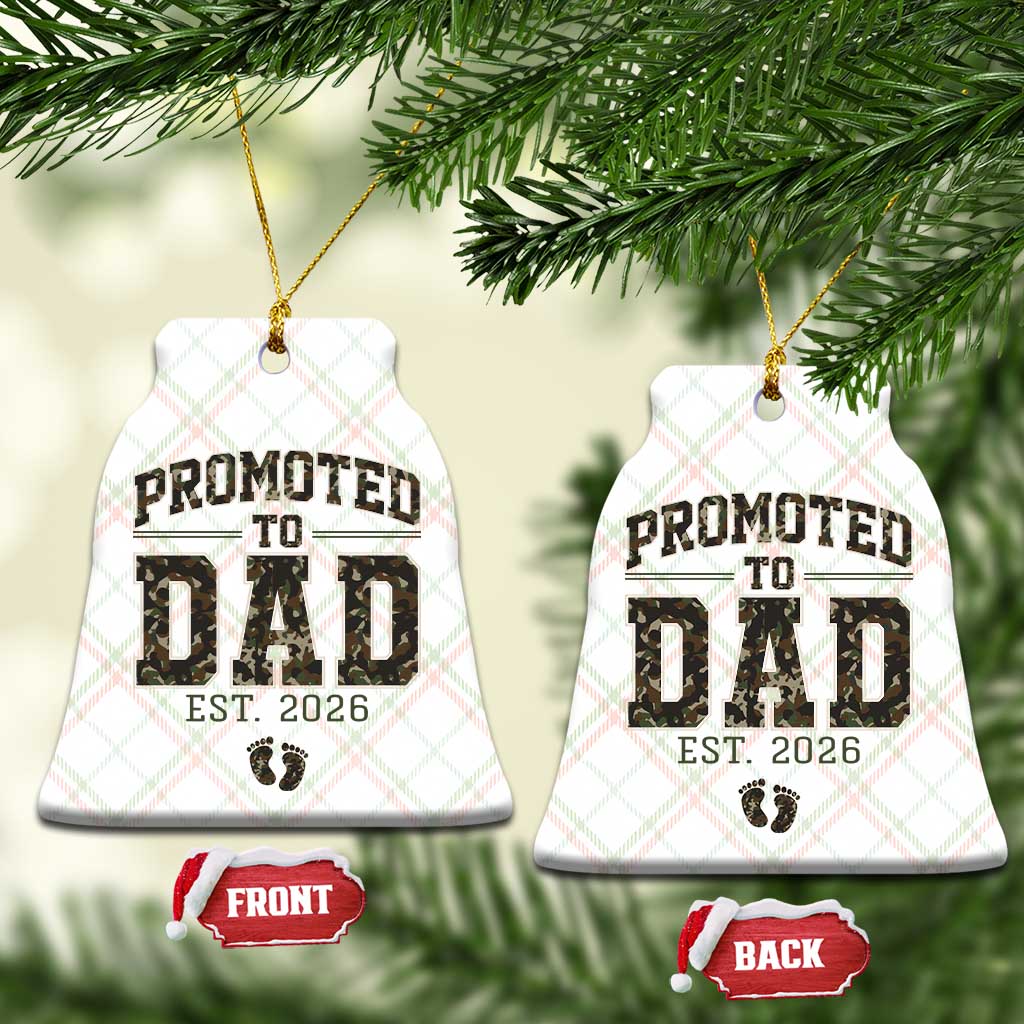 Camouflage Promoted To Dad Est 2026 Ceramic Ornament Camo Pregnancy Announcement Graphic