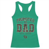 Camouflage Promoted To Dad Est 2026 Racerback Tank Top Camo Pregnancy Announcement Graphic