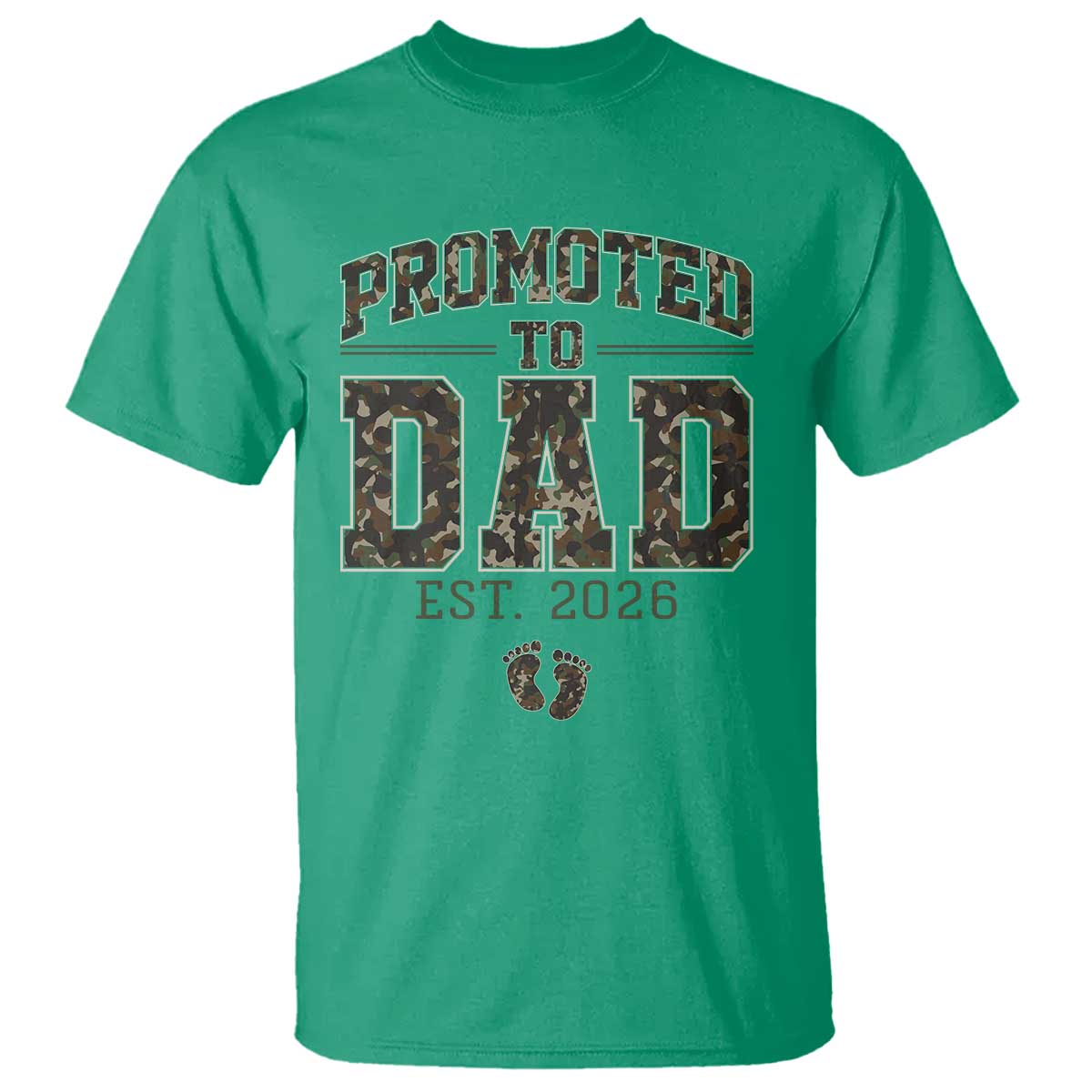 Camouflage Promoted To Dad Est 2026 T Shirt Camo Pregnancy Announcement Graphic