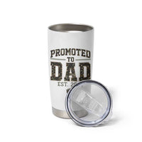 Camouflage Promoted To Dad Est 2026 Tumbler Cup Camo Pregnancy Announcement Graphic