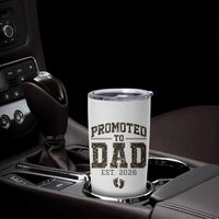 Camouflage Promoted To Dad Est 2026 Tumbler Cup Camo Pregnancy Announcement Graphic