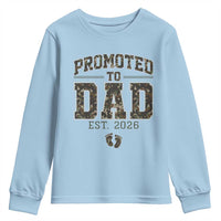 Camouflage Promoted To Dad Est 2026 Youth Sweatshirt Camo Pregnancy Announcement Graphic