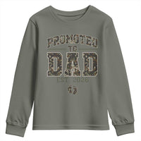 Camouflage Promoted To Dad Est 2026 Youth Sweatshirt Camo Pregnancy Announcement Graphic