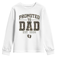 Camouflage Promoted To Dad Est 2026 Youth Sweatshirt Camo Pregnancy Announcement Graphic