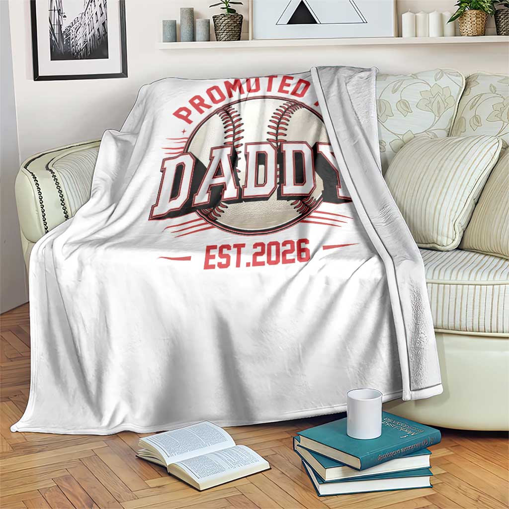 Promoted To Dad 2026 Baseball Throw Blanket First Time Father Sports Lover