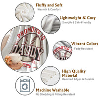 Promoted To Dad 2026 Baseball Throw Blanket First Time Father Sports Lover