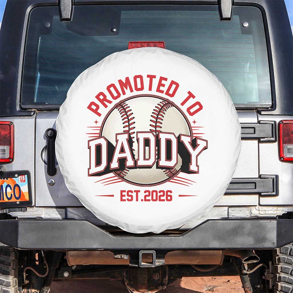 Promoted To Dad 2026 Baseball Spare Tire Cover First Time Father Sports Lover