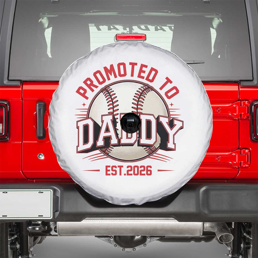 Promoted To Dad 2026 Baseball Spare Tire Cover First Time Father Sports Lover