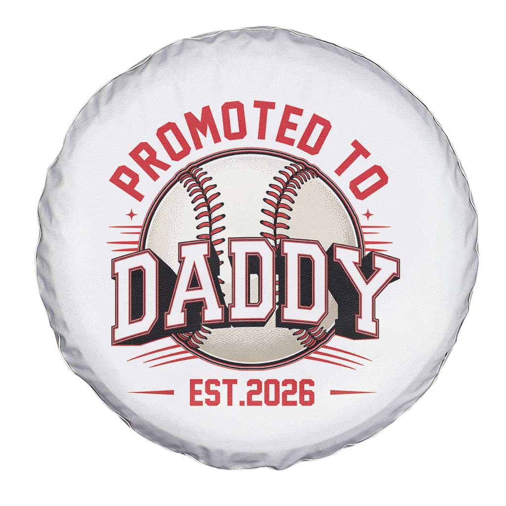 Promoted To Dad 2026 Baseball Spare Tire Cover First Time Father Sports Lover