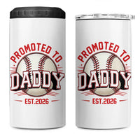 Promoted To Dad 2026 Baseball 4 in 1 Can Cooler Tumbler First Time Father Sports Lover