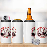 Promoted To Dad 2026 Baseball 4 in 1 Can Cooler Tumbler First Time Father Sports Lover