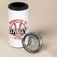 Promoted To Dad 2026 Baseball 4 in 1 Can Cooler Tumbler First Time Father Sports Lover