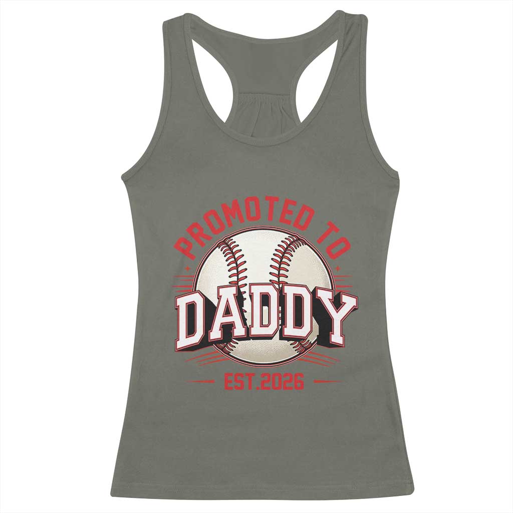 Promoted To Dad 2026 Baseball Racerback Tank Top First Time Father Sports Lover