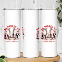 Promoted To Dad 2026 Baseball Skinny Tumbler First Time Father Sports Lover