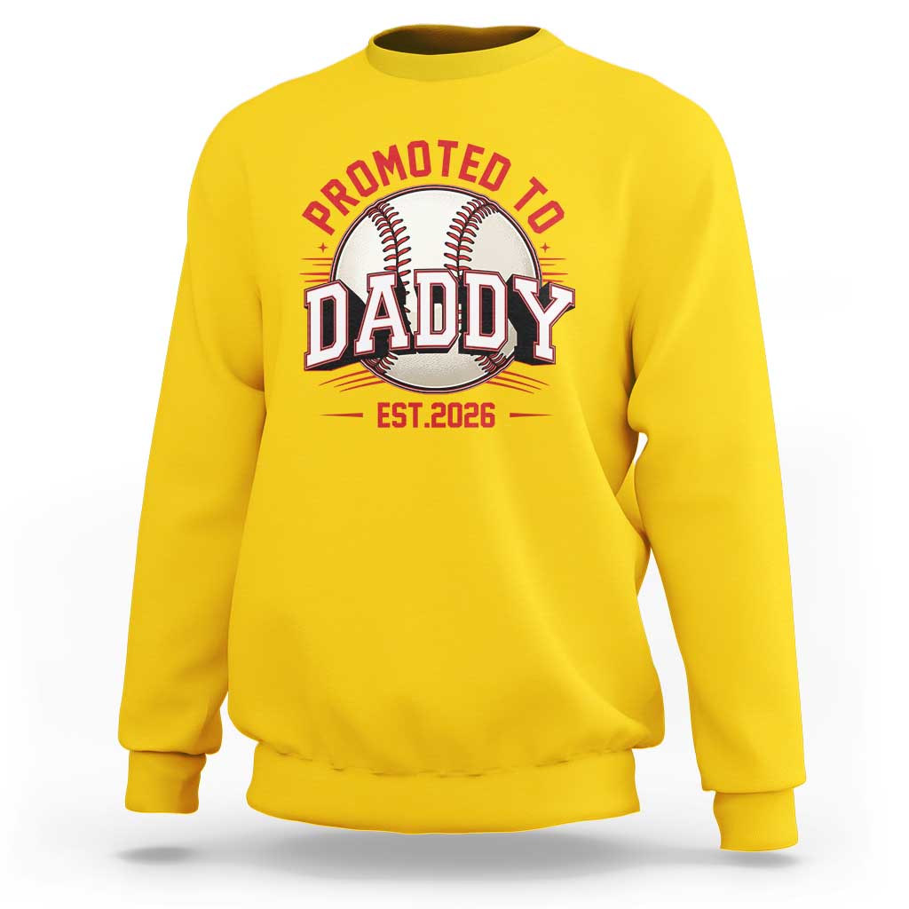 Promoted To Dad 2026 Baseball Sweatshirt First Time Father Sports Lover