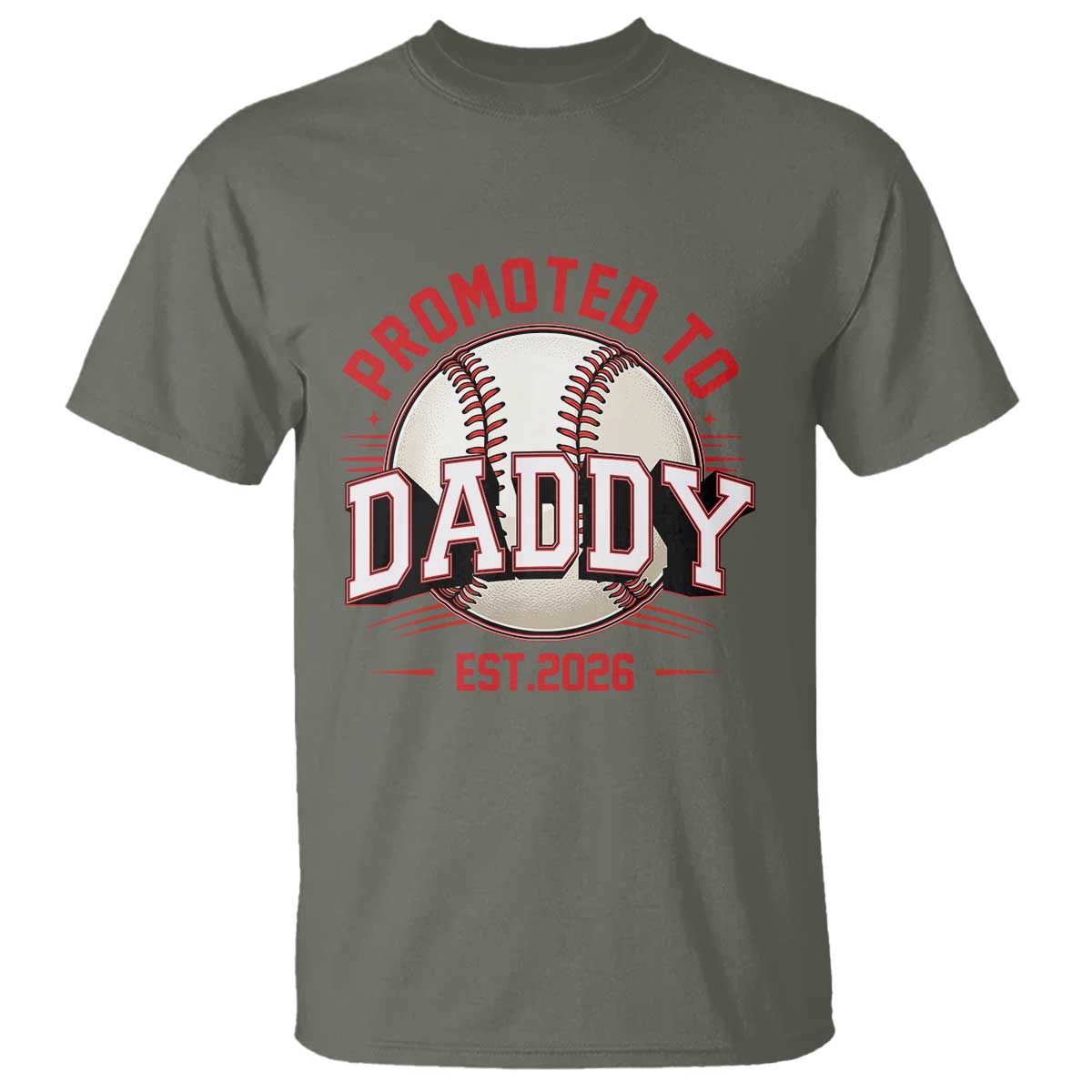 Promoted To Dad 2026 Baseball T Shirt First Time Father Sports Lover